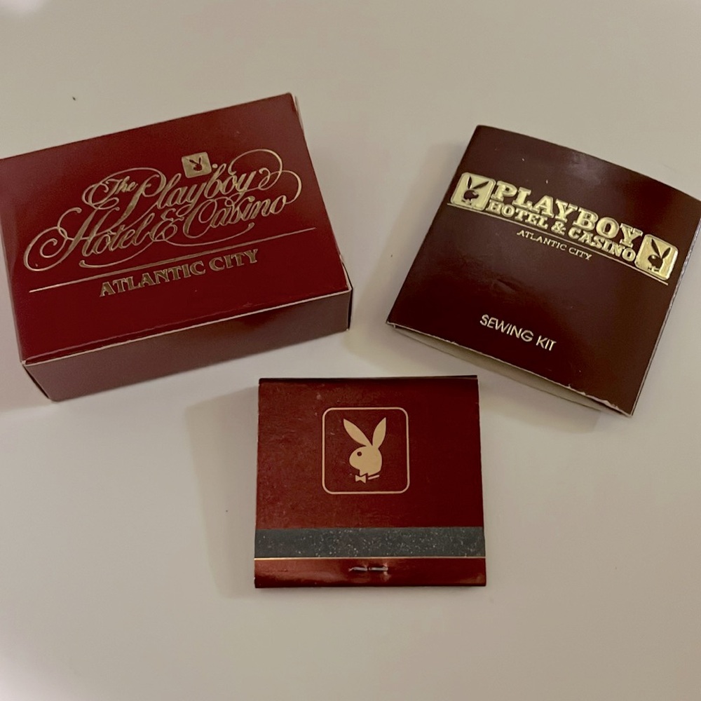Vintage Playboy Hotel & Casino Soap, Matchbook and Sewing Kit.
